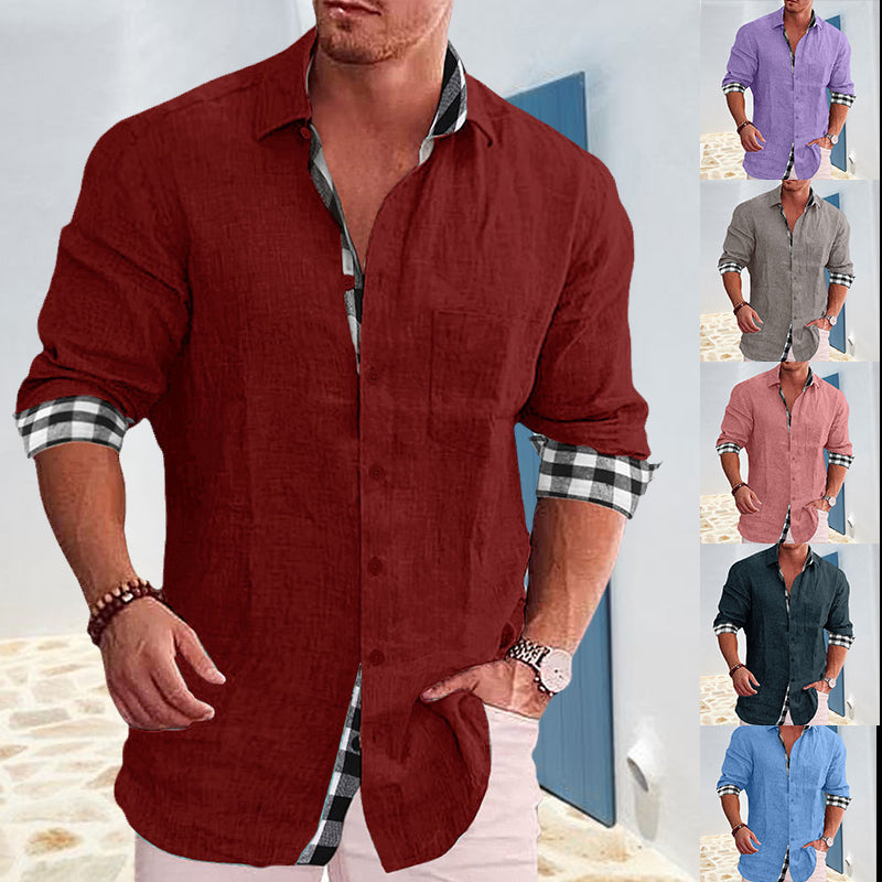 Gentleman Paneled Casual Buttons Pocket Shirt