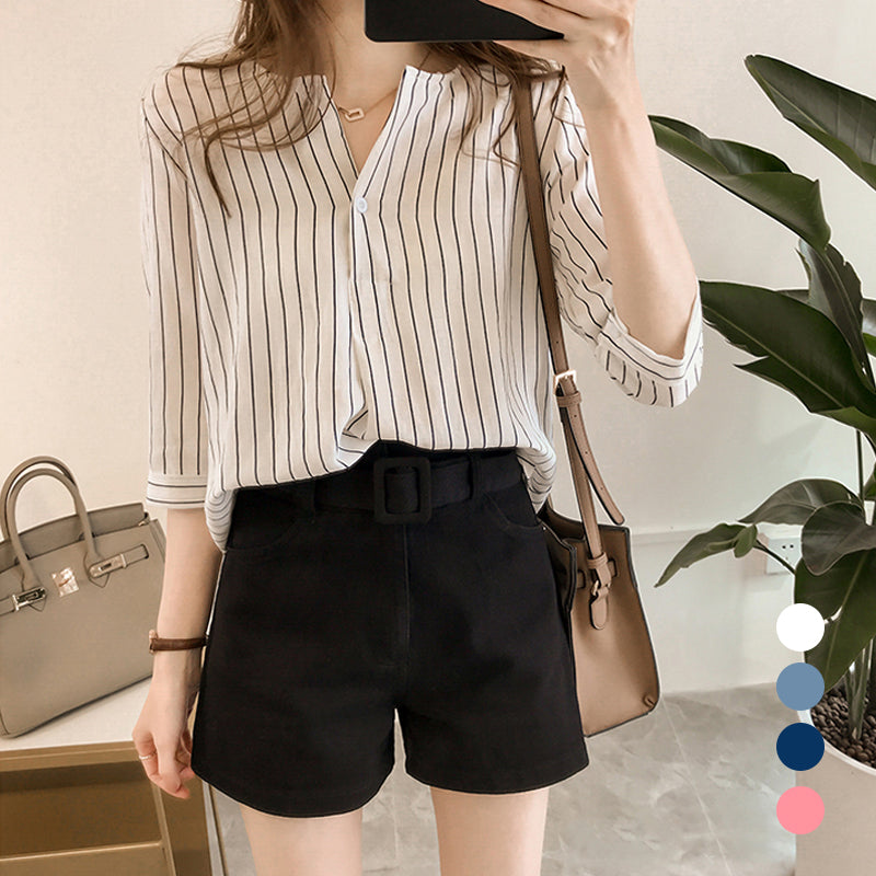 Cotton Linen Striped Shirts