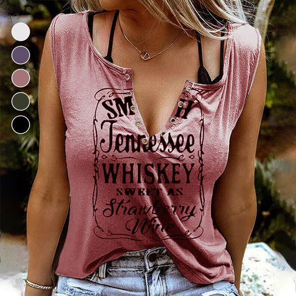 Letter Print Sleeveless Top