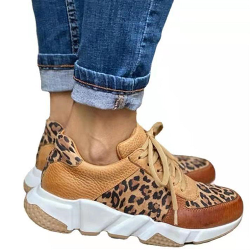 Leopard Lace Up Sneakers