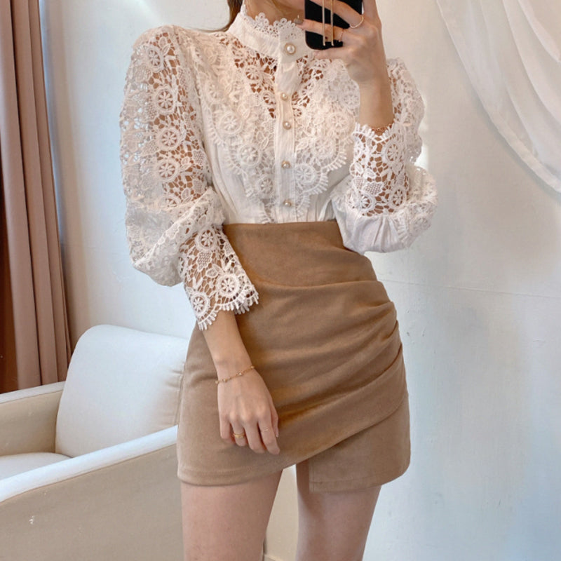 Elegant Lace Cutout Top