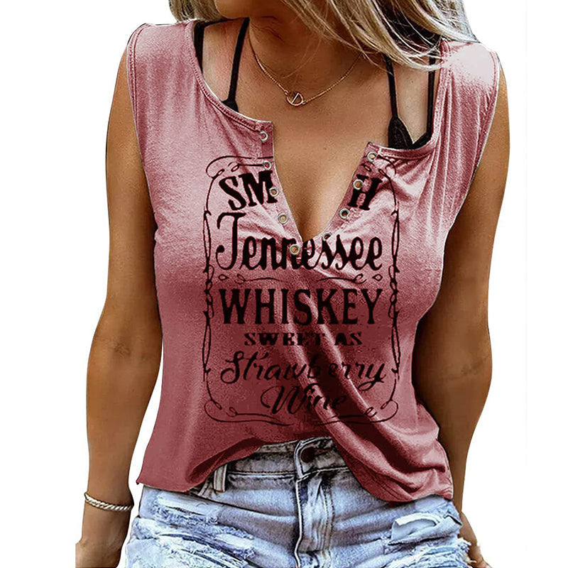 Letter Print Sleeveless Top