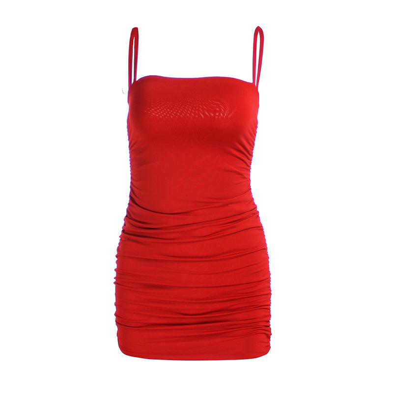 Ruched Wrap Tube Mini Dress