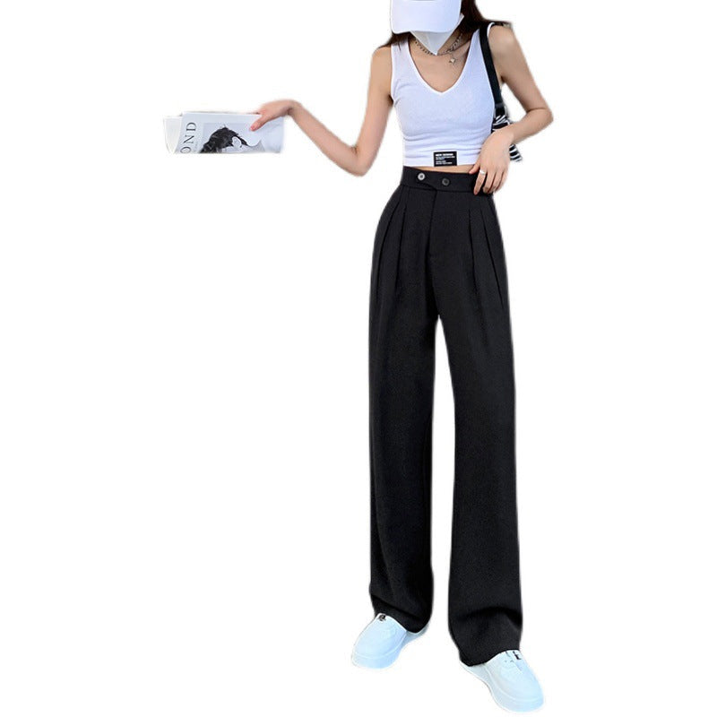 Solid Color Casual Wide Leg Pants