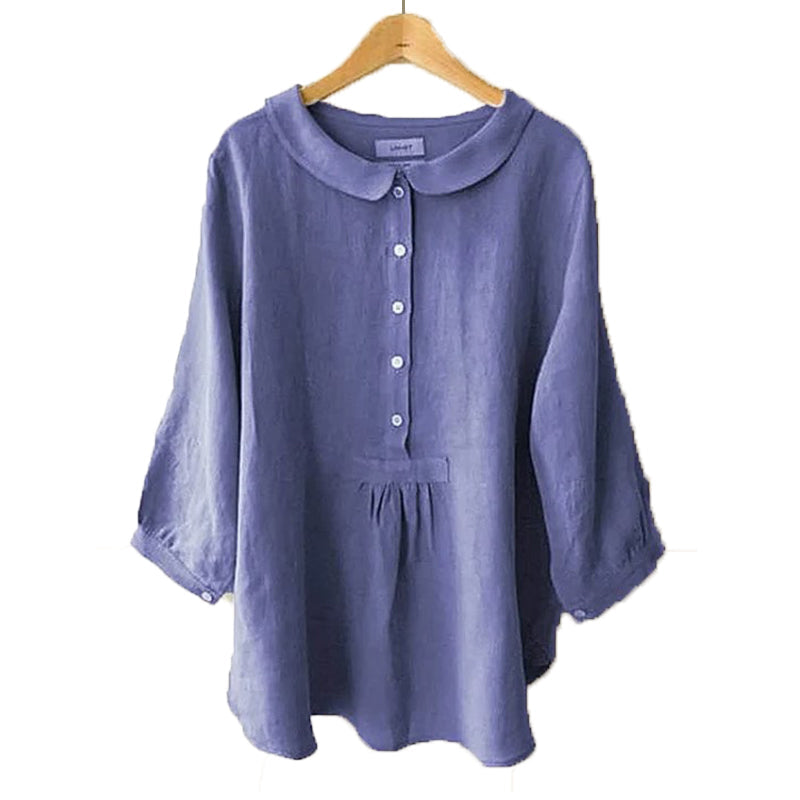 Women's Seven-Sleeve Cotton Linen Shirt