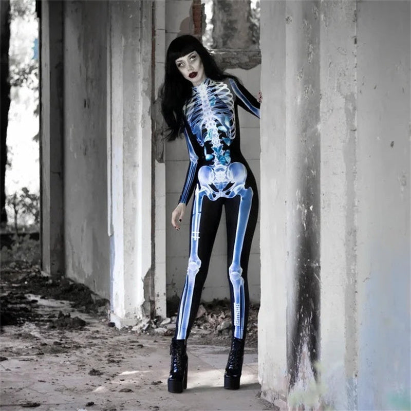 Halloween Sexy Skull Bodysuit