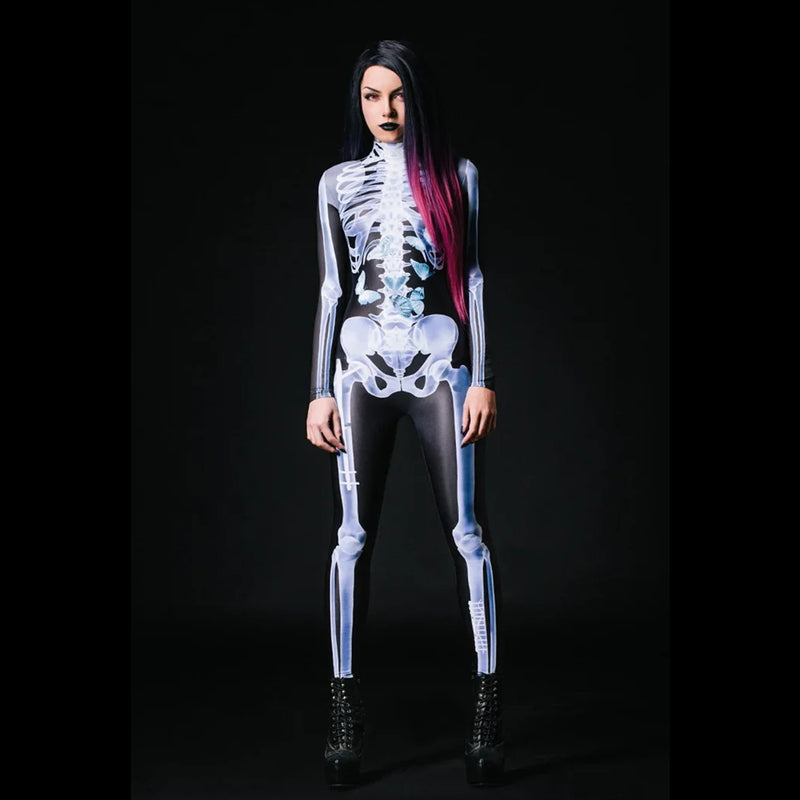 Halloween Sexy Skull Bodysuit