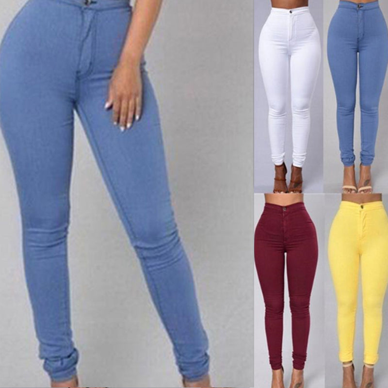 High Waist Skinny Slimming Ankle Banded Pants