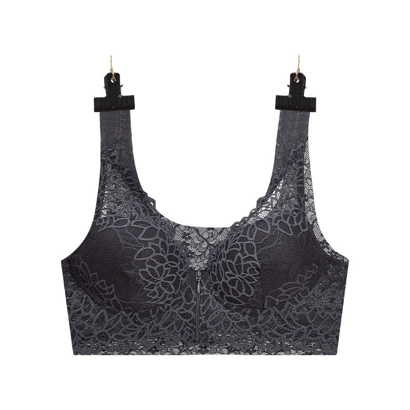 Front Zipper Sexy Lace Bra