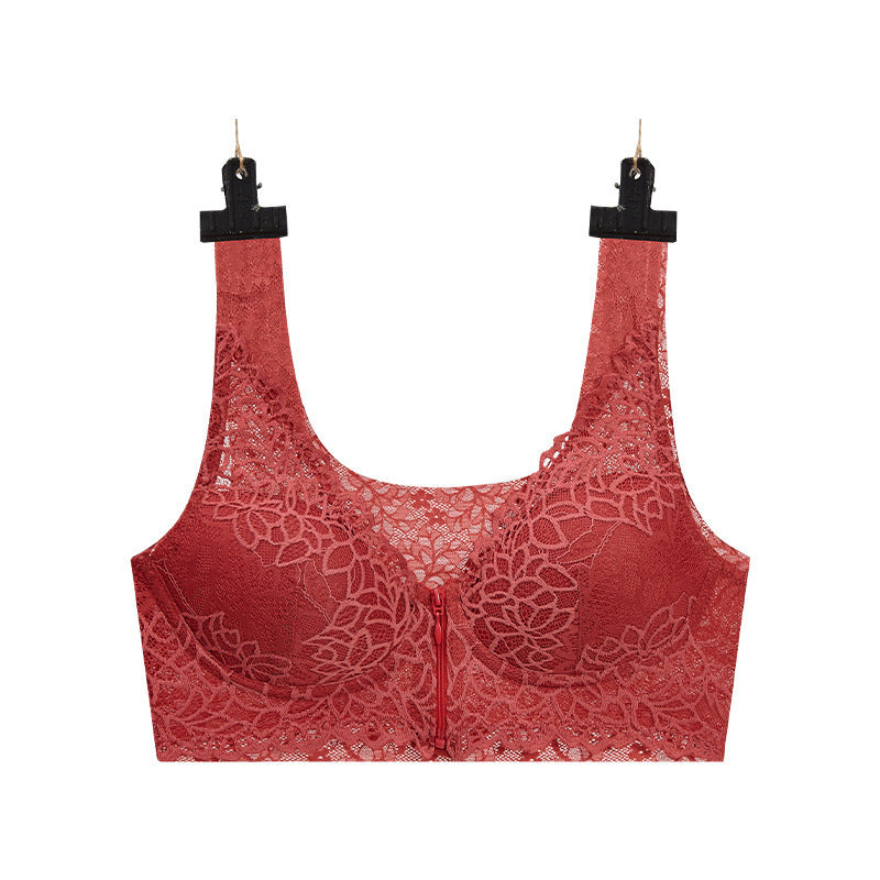 Front Zipper Sexy Lace Bra
