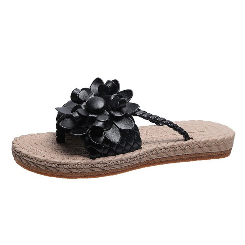 Floral Pattern Beach Flip Flops