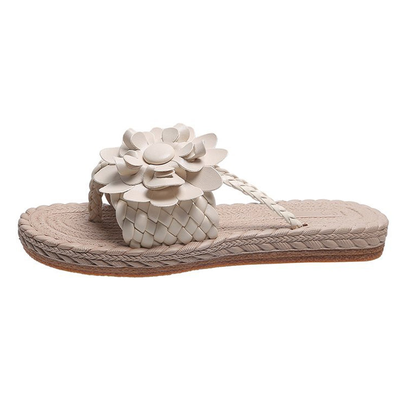 Floral Pattern Beach Flip Flops