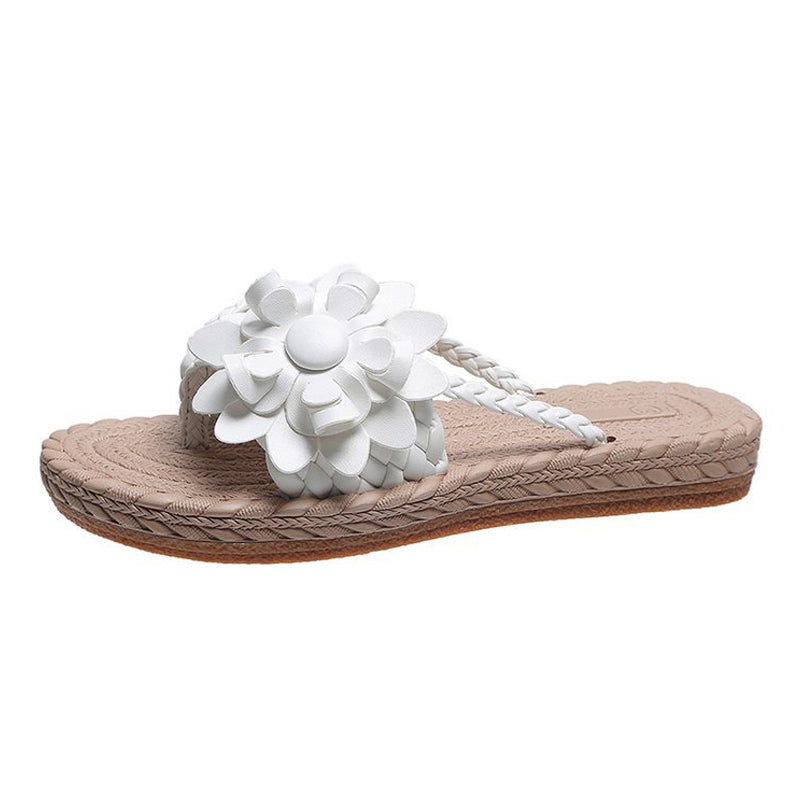 Floral Pattern Beach Flip Flops
